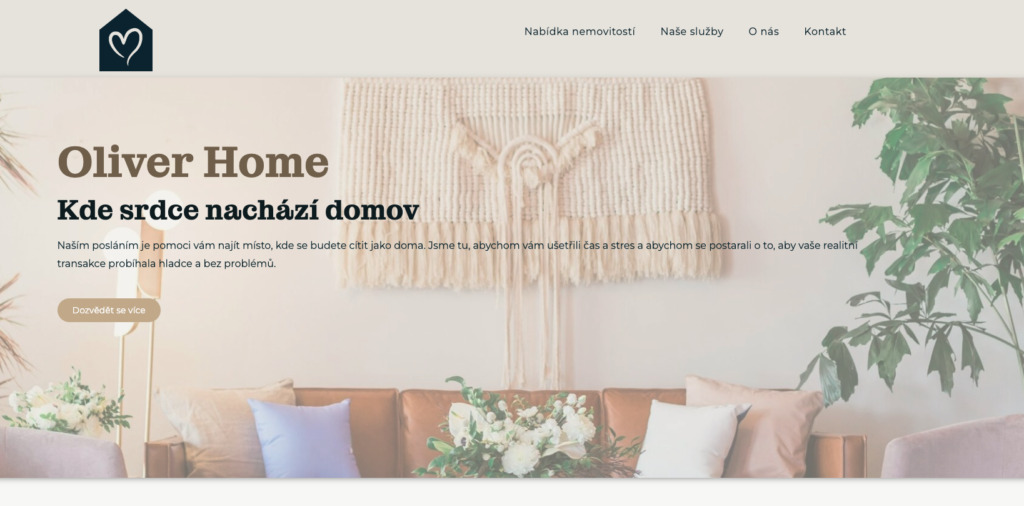 website for client Oliver home - real estate company