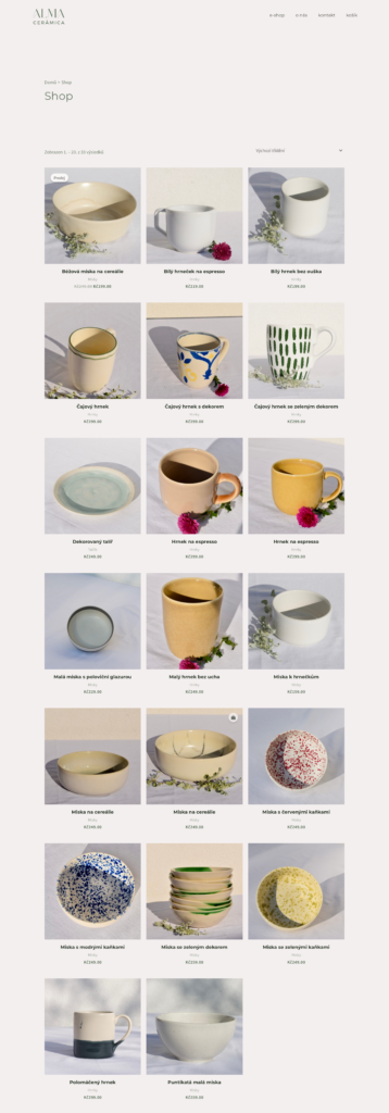 preview of the e-shop where woo-commerce was used